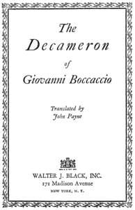The Decameron of Giovanni Boccaccio