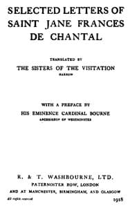 Selected Letters of Saint Jane Frances de Chantal