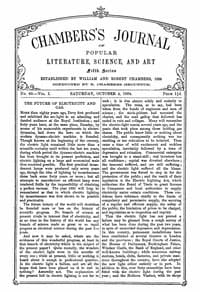 Chambers's Journal of Popular Literature, Science, and Art, Fifth Series, No. 40, Vol. I, October 4, 1884