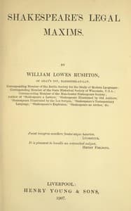 Shakespeare's legal maxims