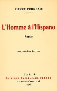 L'homme à l'Hispano : $b roman