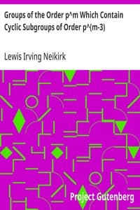 Groups of the Order p^m Which Contain Cyclic Subgroups of Order p^(m-3)